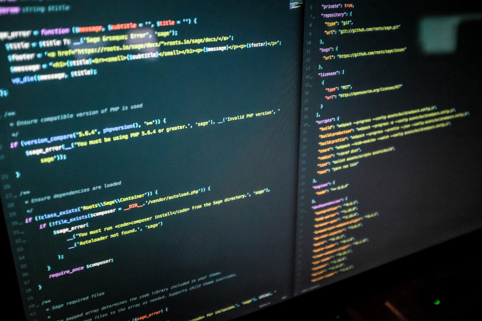 A computer screen with code