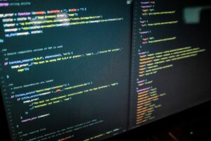 A computer screen with code